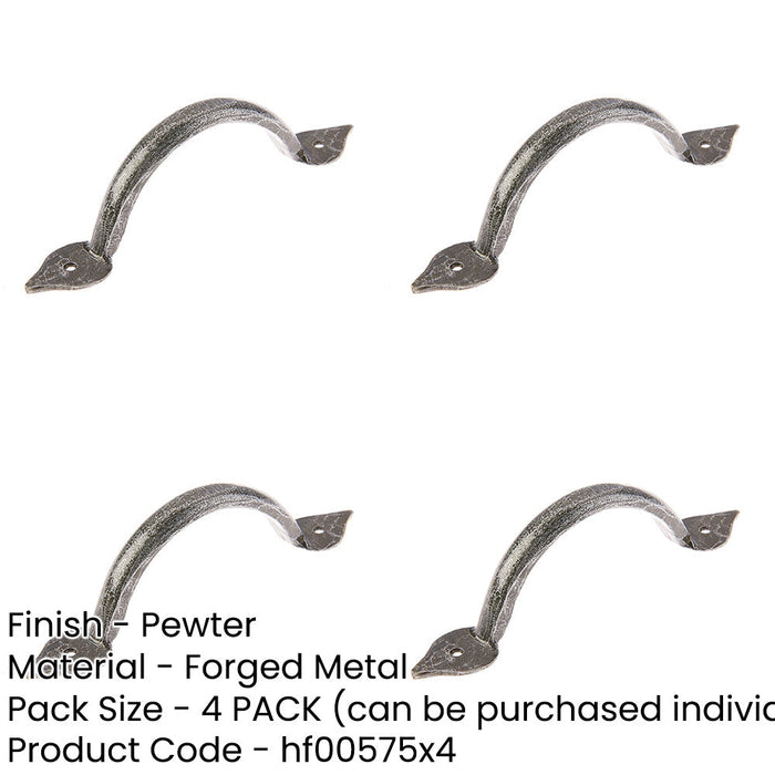 PACK Stylish Pewter Tear Cabinet Handle 130x34mm Elegant Home Decor Kitchen Drawer Pull Handle-1