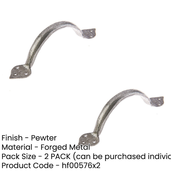 PACK Elegant Pewter Tear Cabinet Handle 185x50mm Stylish Home Decor Kitchen Drawer Pull Handle (1)-1