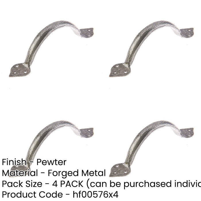 PACK Elegant Pewter Tear Cabinet Handle 185x50mm Stylish Home Decor Kitchen Drawer Pull Handle-1