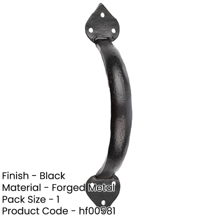 Stylish Black Tear Cabinet Handle 185x50mm Elegant Interiors Kitchen Drawer Pull Handle-1