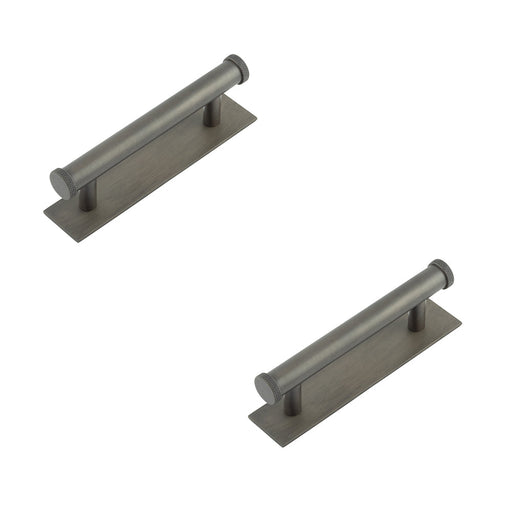 PACK Stylish 96mm Dark Bronze Cabinet Handle with Knurled Design Kitchen Drawer Pull Handle (2)