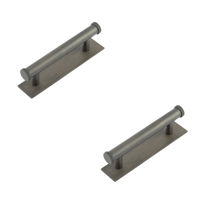 PACK Stylish 96mm Dark Bronze Cabinet Handle with Knurled Design Kitchen Drawer Pull Handle (2)