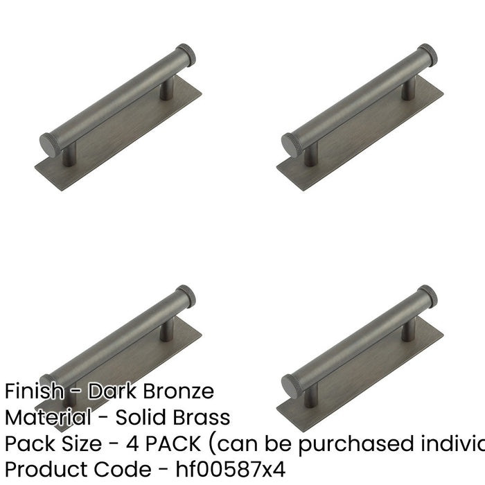 PACK Stylish 96mm Dark Bronze Cabinet Handle with Knurled Design Kitchen Drawer Pull Handle-1