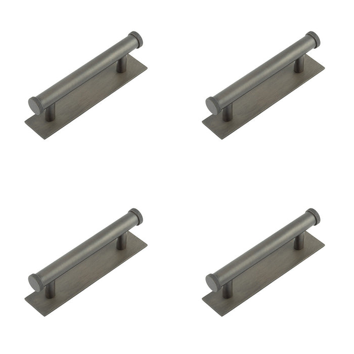 PACK Stylish 96mm Dark Bronze Cabinet Handle with Knurled Design Kitchen Drawer Pull Handle