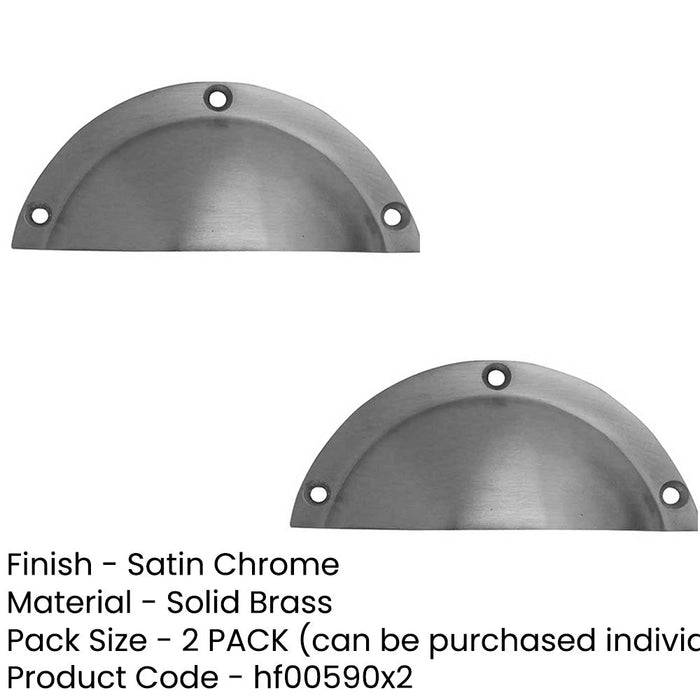 PACK Elegant 85mm Satin Chrome Drawer Pulls Modern Interiors Kitchen Drawer Pull Handle (1)-1