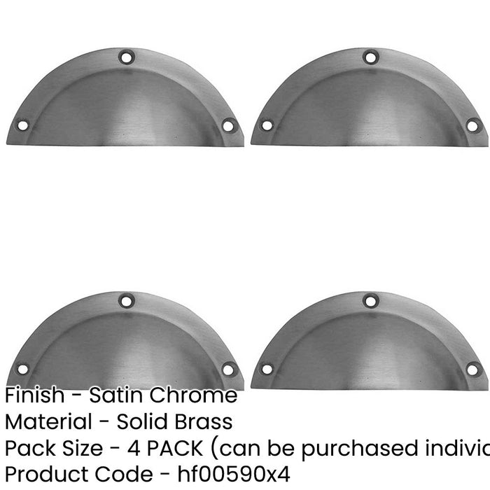 PACK Elegant 85mm Satin Chrome Drawer Pulls Modern Interiors Kitchen Drawer Pull Handle-1