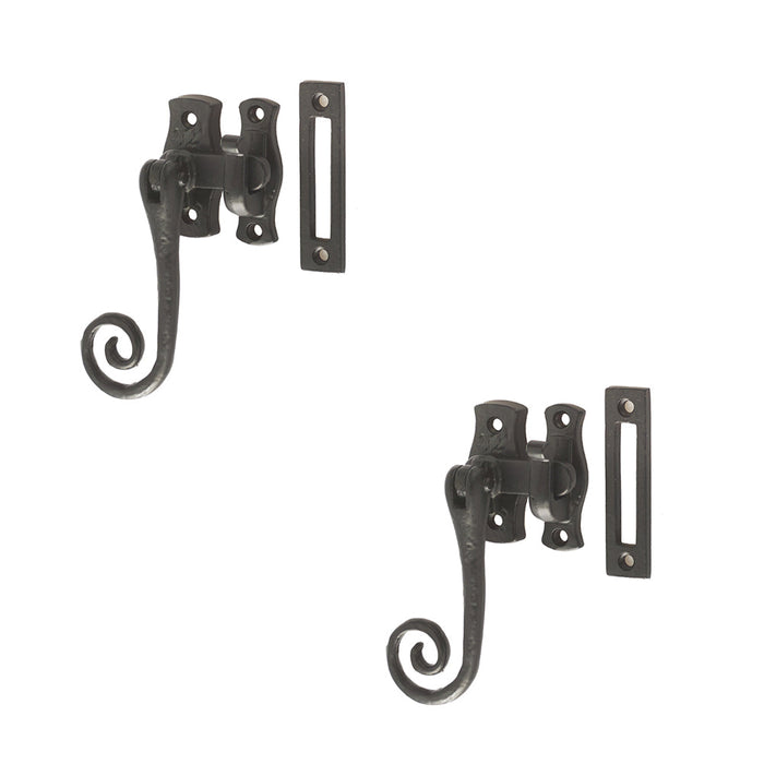 PACK Antique Style 100mm Black Locking Fasteners Secure Range Window Handle (1)