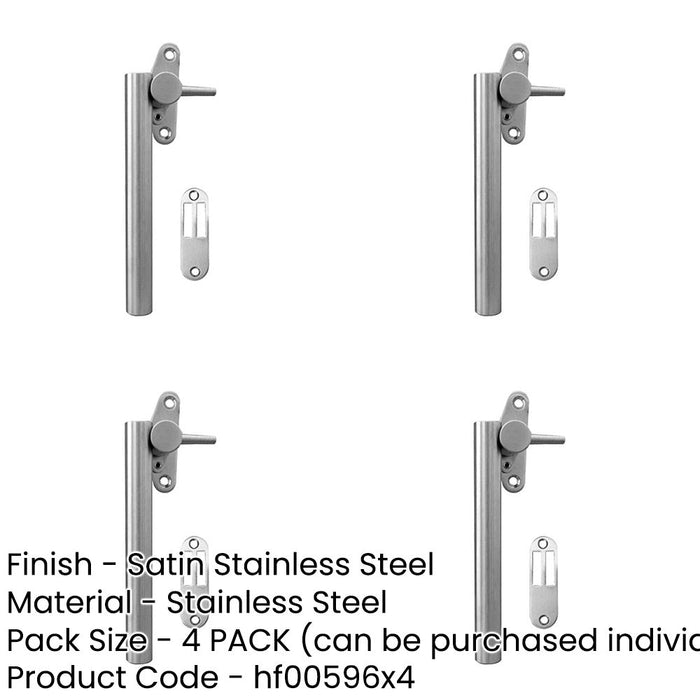 PACK High-Quality 120mm Satin Stainless Steel Casement Fasteners Durable Window Security Window Handle-1