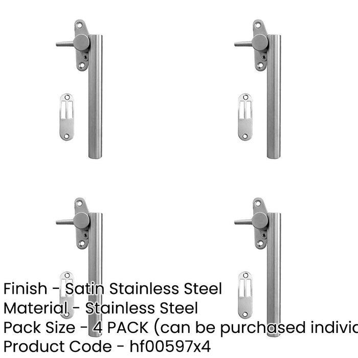 PACK Premium 120mm Satin Stainless Steel Casement Fasteners Durable Window Fittings Window Handle-1