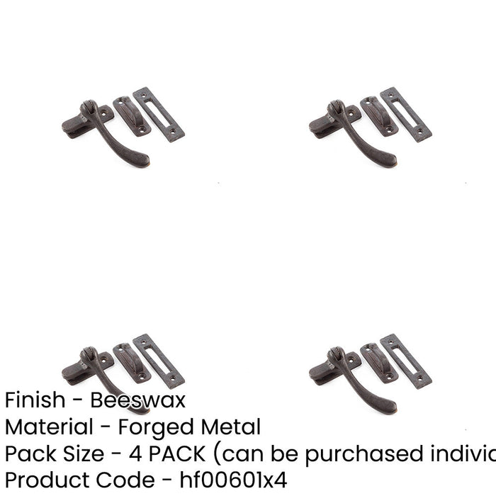 PACK High-Quality Beeswax Range Bulb Casement Fasteners 95x55mm Window Handle-1