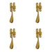 PACK Elegant Victorian Casement Fasteners Polished Brass 90mm Window Handle