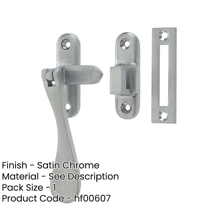 Elegant Victorian Casement Fasteners Satin Chrome Finish 90mm Window Handle-1