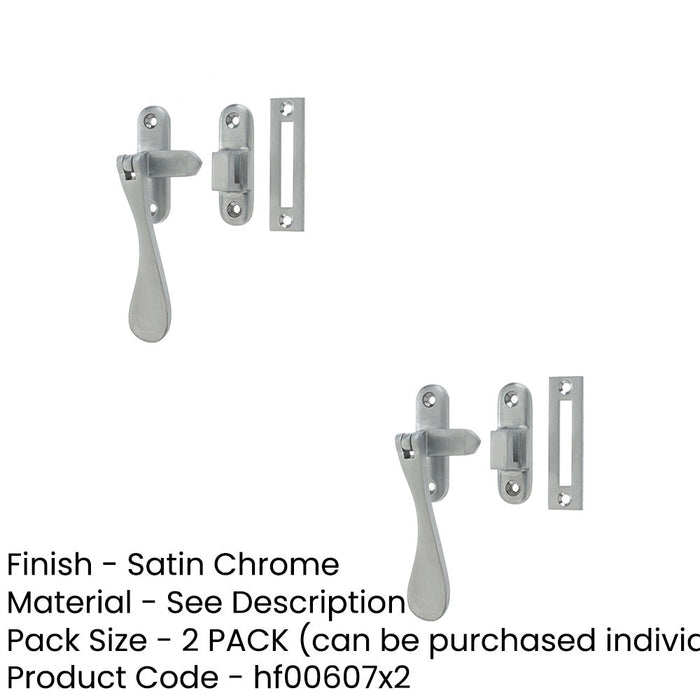 PACK Elegant Victorian Casement Fasteners Satin Chrome Finish 90mm Window Handle (1)-1