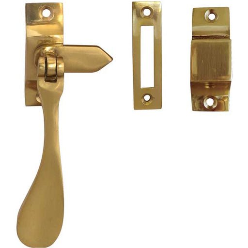 Elegant Victorian Casement Fasteners Polished Brass 105mm Window Handle