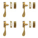 PACK Elegant Victorian Casement Fasteners Polished Brass 105mm Window Handle