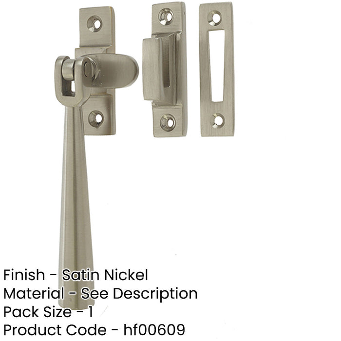 Durable 110mm Satin Nickel Casement Fasteners Secure Windows Window Handle-1
