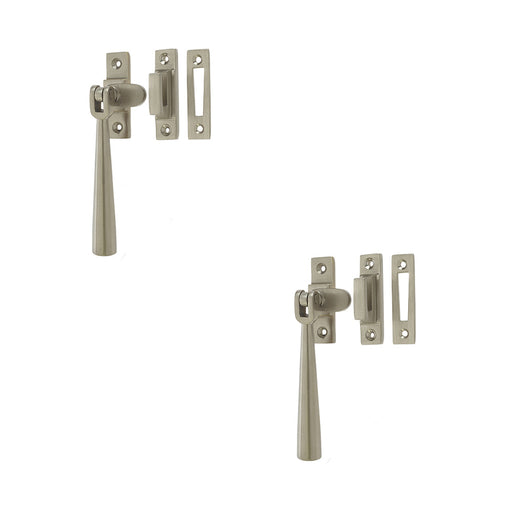 PACK Durable 110mm Satin Nickel Casement Fasteners Secure Windows Window Handle (1)
