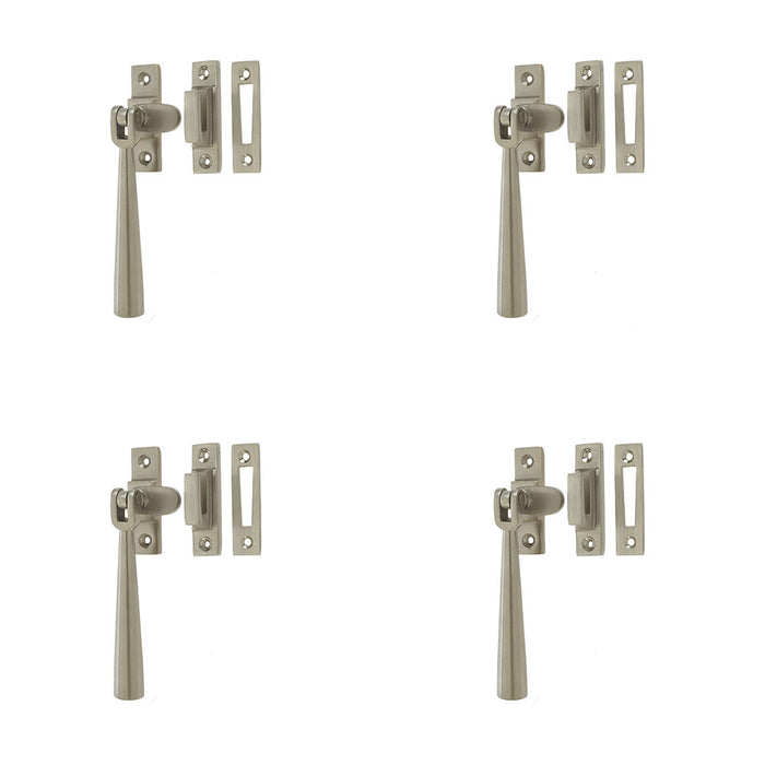 PACK Durable 110mm Satin Nickel Casement Fasteners Secure Windows Window Handle