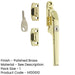 Premium Polished Brass Lockable Casement Fasteners 124mm Secure Windows Window Handle-1