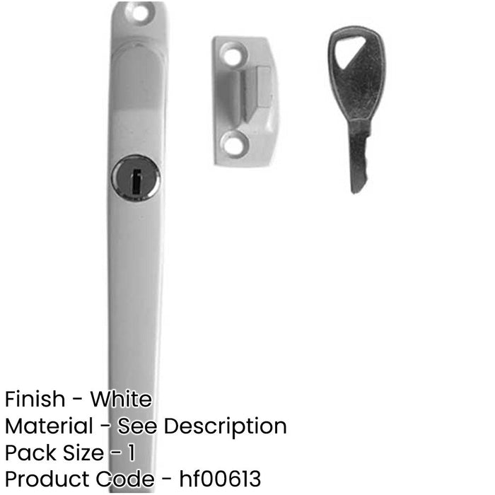 Premium Modern Lockable Casement Fasteners 124mm White Enhanced Security Window Handle-1