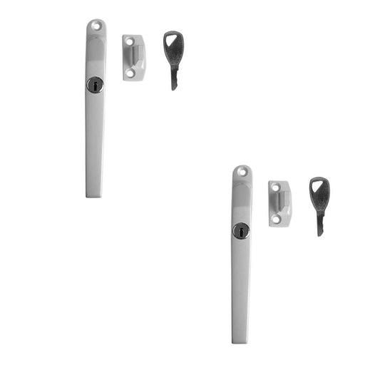 PACK Premium Modern Lockable Casement Fasteners 124mm White Enhanced Security Window Handle (1)