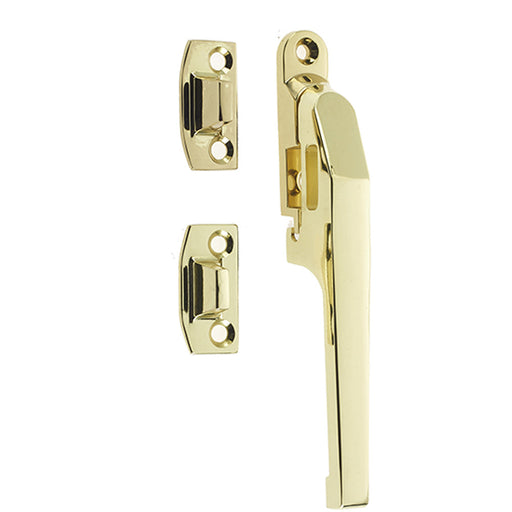 Premium Polished Brass Non-Lockable Casement Fasteners 124mm Modern Design Window Handle