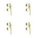 PACK Premium Polished Brass Non-Lockable Casement Fasteners 124mm Modern Design Window Handle