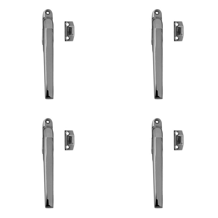 PACK High-Quality Modern Non-Lockable Casement Fasteners Polished Chrome 124mm Window Handle