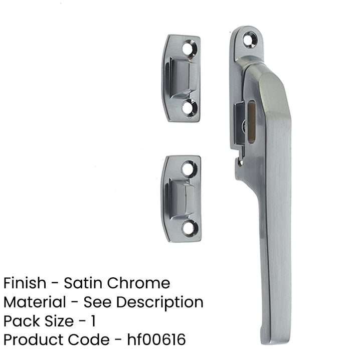 Premium Modern Non-Lockable Casement Fasteners Satin Chrome 124mm Window Handle-1