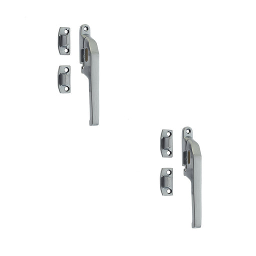 PACK Premium Modern Non-Lockable Casement Fasteners Satin Chrome 124mm Window Handle (1)