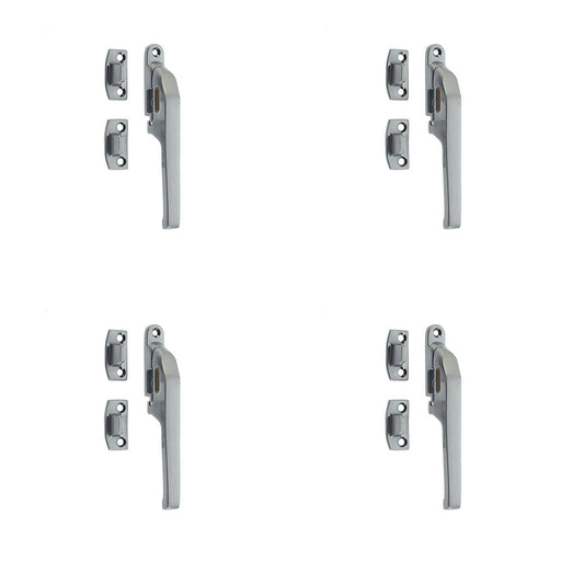 PACK Premium Modern Non-Lockable Casement Fasteners Satin Chrome 124mm Window Handle