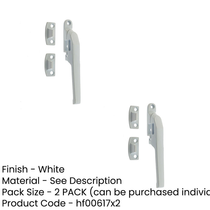 PACK Premium 124mm White Non-Lockable Casement Fasteners Modern Windows Window Handle (1)-1
