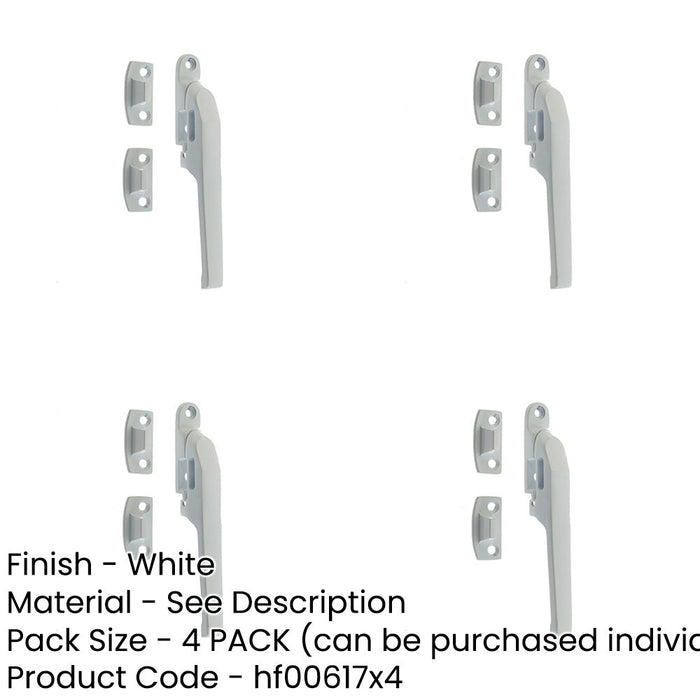 PACK Premium 124mm White Non-Lockable Casement Fasteners Modern Windows Window Handle-1