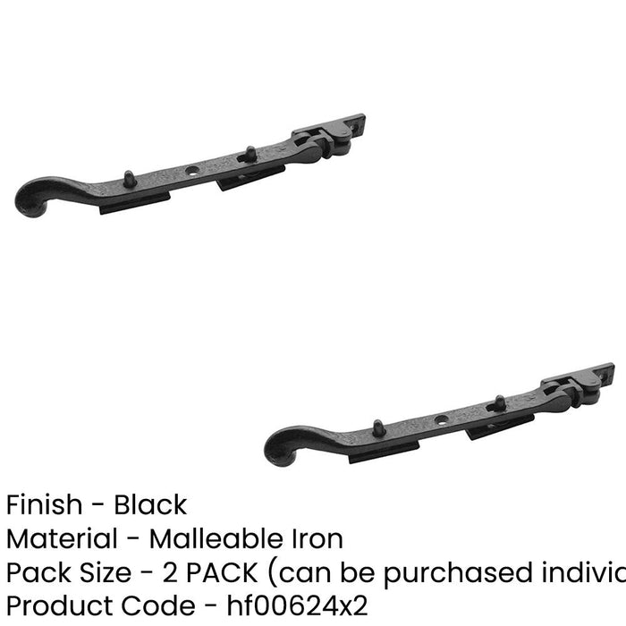 PACK Antique Black Range Bulb Casement Stay 300mm Windows Window (1)-1