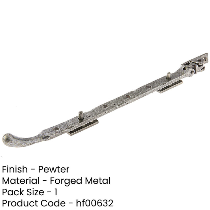 Durable Pewter Bulb Casement Stays 315x15x6mm Enhanced Window Security Window-1