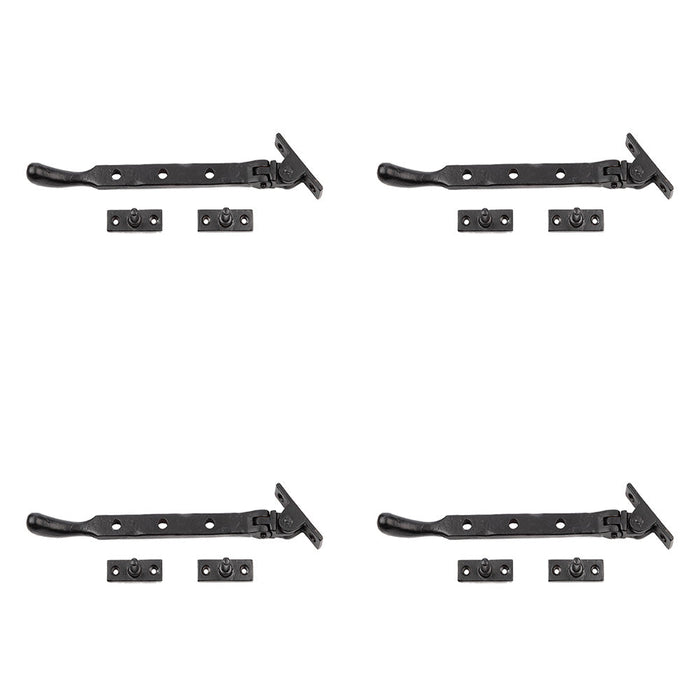 PACK High-Quality Black Bulb Casement Stays 203x15x6mm Durable Window Support Window