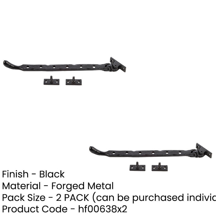 PACK Black Bulb Casement Stays 315x15x6mm Durable Window Support Window (1)-1