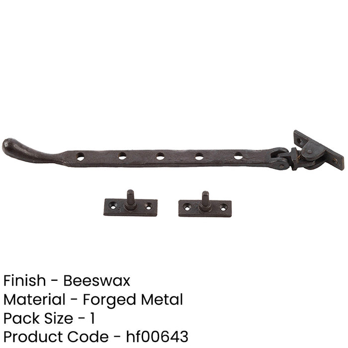 Beeswax Bulb Casement Stays 243x15x6mm Enhanced Window Functionality Window-1