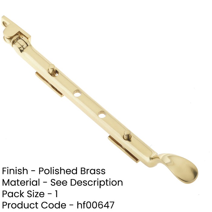 Victorian Casement Stays 250mm Polished Brass Elegant Windows Window-1