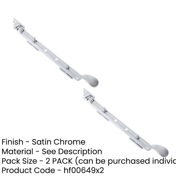 PACK Elegant Victorian Casement Stays 250mm Satin Chrome Finish Windows Window (1)-1