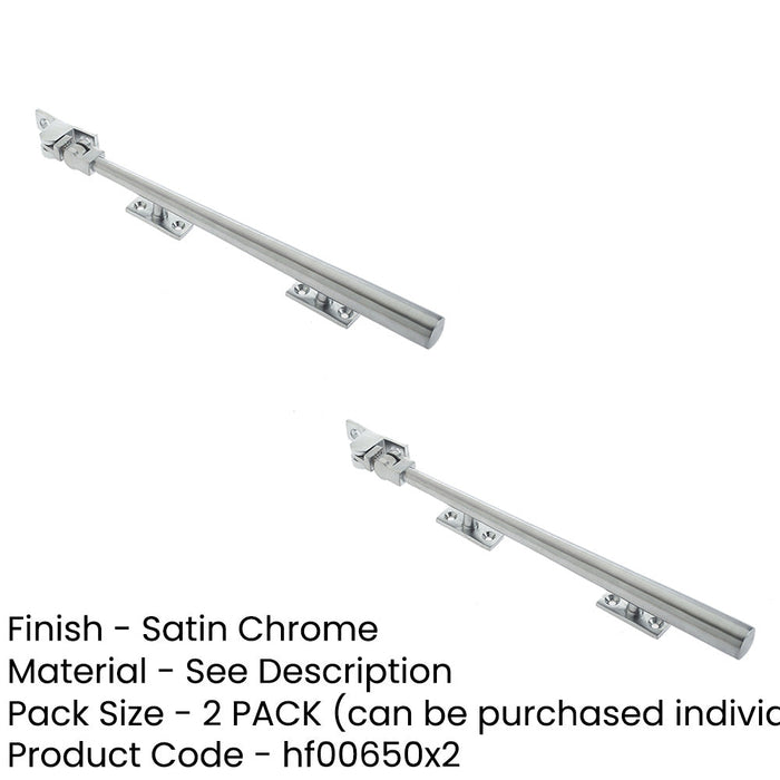 PACK Premium 250mm Satin Chrome Casement Stays Secure Windows Window (1)-1