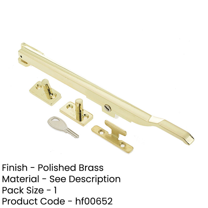 Premium Modern Lockable Casement Stays Polished Brass 250mm Enhanced Security Window-1