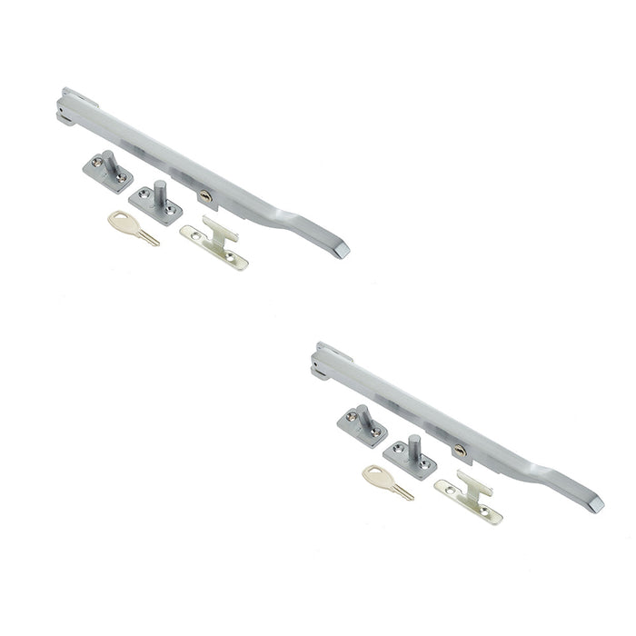 PACK Durable 250mm Satin Chrome Lockable Casement Stays Secure Windows Window (1)