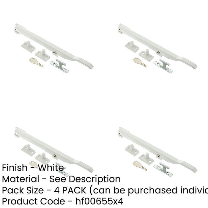 PACK Premium 250mm White Lockable Casement Stays Secure Windows Window-1