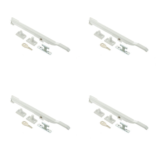 PACK Premium 250mm White Lockable Casement Stays Secure Windows Window