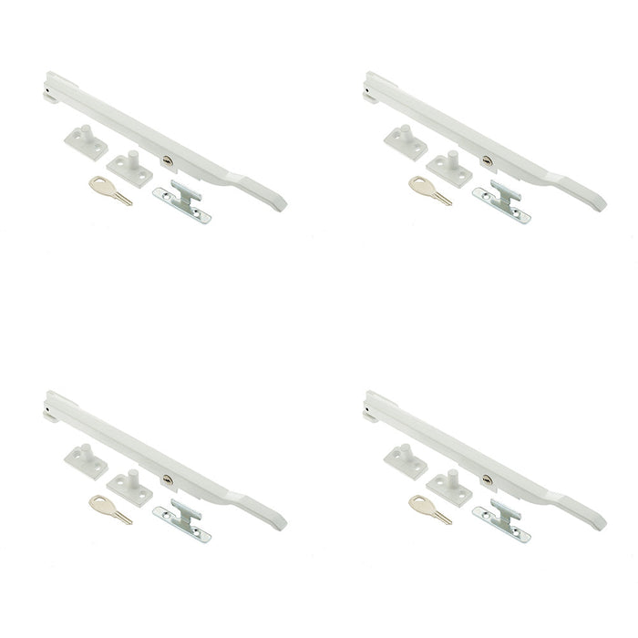 PACK Premium 250mm White Lockable Casement Stays Secure Windows Window