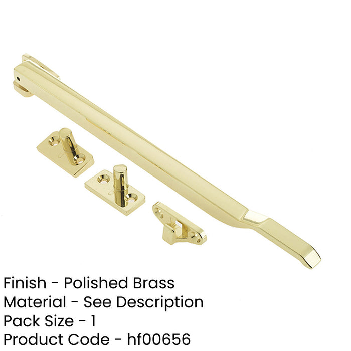 Modern Non-Lockable Casement Stays 250mm Polished Brass Finish Enhanced Window Functionality Window-1