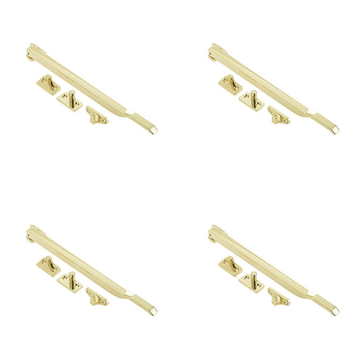 PACK Modern Non-Lockable Casement Stays 250mm Polished Brass Finish Enhanced Window Functionality Window