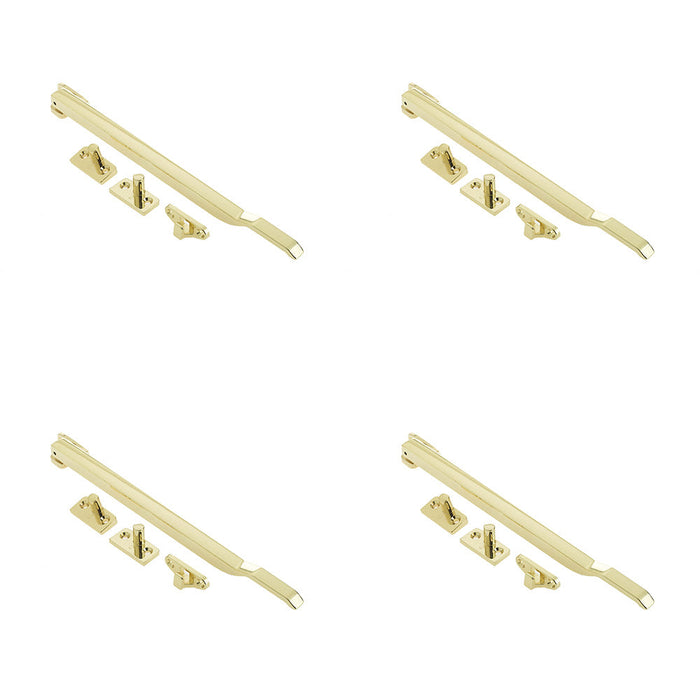 PACK Modern Non-Lockable Casement Stays 250mm Polished Brass Finish Enhanced Window Functionality Window