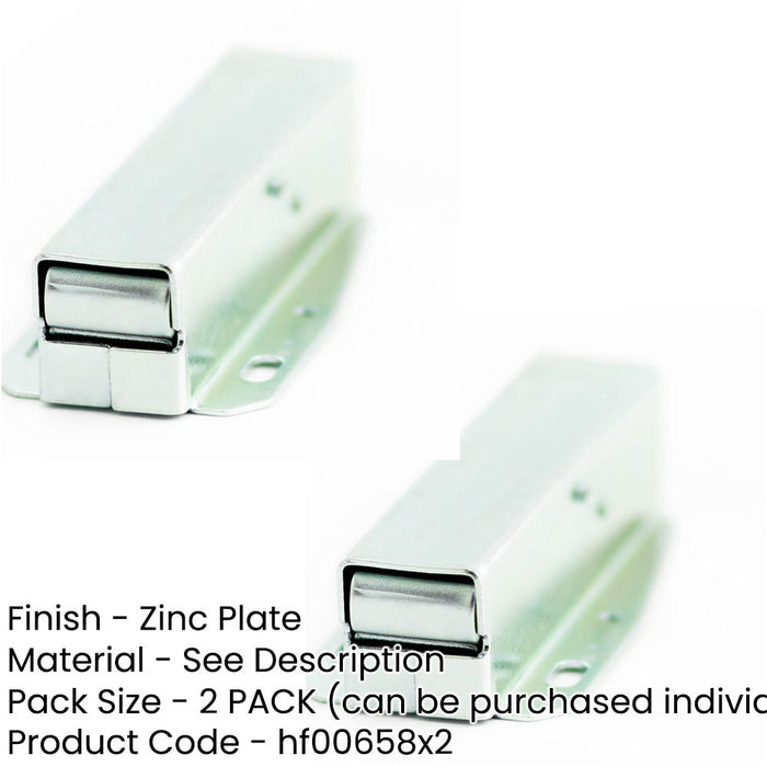 PACK Touch Catch Zinc Plate 75x35mm Durable Versatile Cupboard Door Catch (1)-1
